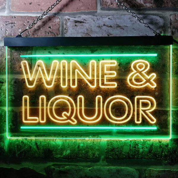 ADVPRO Wine & Liquor Bar Dual Color LED Neon Sign st6-i0405 - Green & Yellow