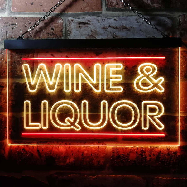 ADVPRO Wine & Liquor Bar Dual Color LED Neon Sign st6-i0405 - Red & Yellow