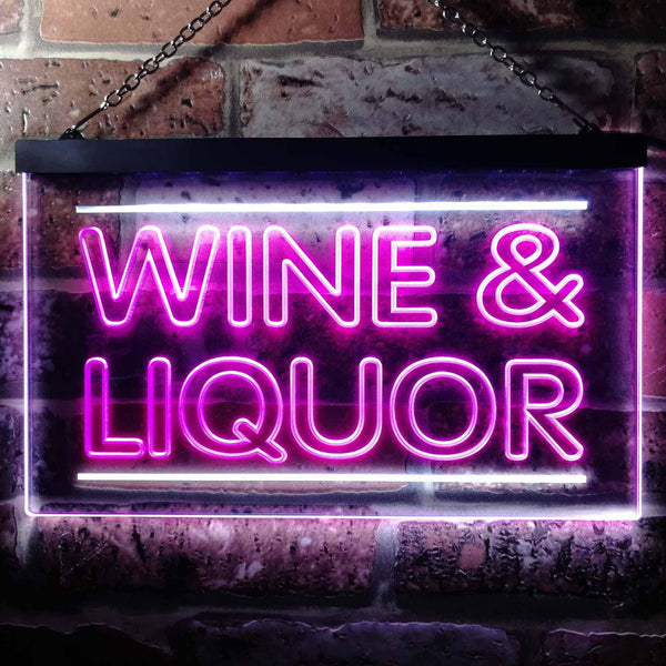 ADVPRO Wine & Liquor Bar Dual Color LED Neon Sign st6-i0405 - White & Purple