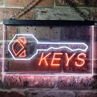 ADVPRO Keys Shop Dual Color LED Neon Sign st6-i0406 - White & Orange