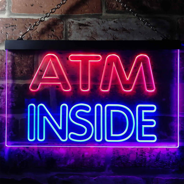 ADVPRO ATM Inside Display Shop Dual Color LED Neon Sign st6-i0411 - Blue & Red