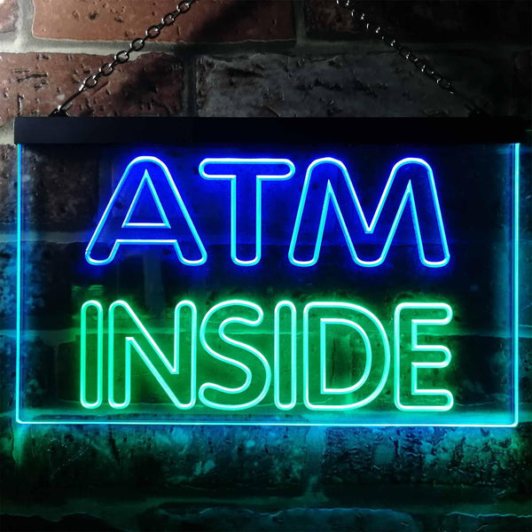 ADVPRO ATM Inside Display Shop Dual Color LED Neon Sign st6-i0411 - Green & Blue