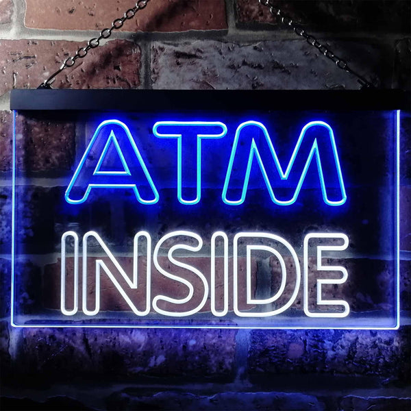 ADVPRO ATM Inside Display Shop Dual Color LED Neon Sign st6-i0411 - White & Blue