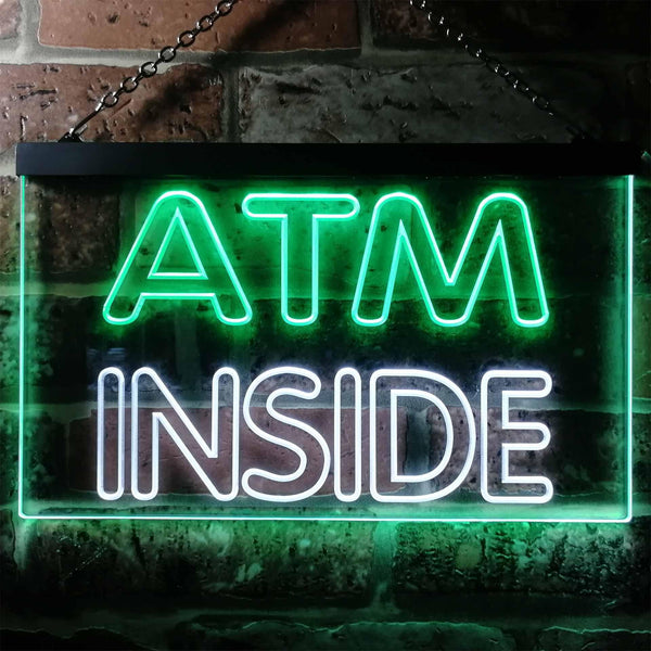 ADVPRO ATM Inside Display Shop Dual Color LED Neon Sign st6-i0411 - White & Green
