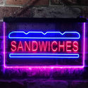 ADVPRO Sandwiches Cafe Dual Color LED Neon Sign st6-i0413 - Blue & Red