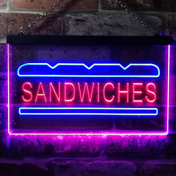 ADVPRO Sandwiches Cafe Dual Color LED Neon Sign st6-i0413 - Blue & Red