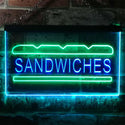 ADVPRO Sandwiches Cafe Dual Color LED Neon Sign st6-i0413 - Green & Blue