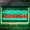 ADVPRO Sandwiches Cafe Dual Color LED Neon Sign st6-i0413 - Green & Red
