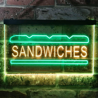 ADVPRO Sandwiches Cafe Dual Color LED Neon Sign st6-i0413 - Green & Yellow