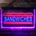 ADVPRO Sandwiches Cafe Dual Color LED Neon Sign st6-i0413 - Red & Blue