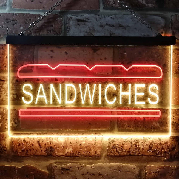 ADVPRO Sandwiches Cafe Dual Color LED Neon Sign st6-i0413 - Red & Yellow