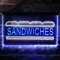 ADVPRO Sandwiches Cafe Dual Color LED Neon Sign st6-i0413 - White & Blue