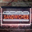 ADVPRO Sandwiches Cafe Dual Color LED Neon Sign st6-i0413 - White & Orange