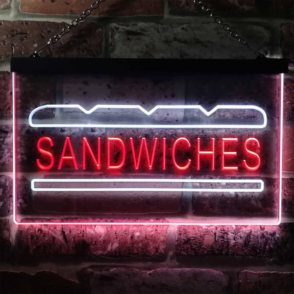 ADVPRO Sandwiches Cafe Dual Color LED Neon Sign st6-i0413 - White & Red