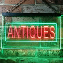 ADVPRO Antiques Shop Illuminated Dual Color LED Neon Sign st6-i0419 - Green & Red