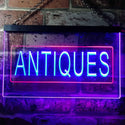 ADVPRO Antiques Shop Illuminated Dual Color LED Neon Sign st6-i0419 - Red & Blue