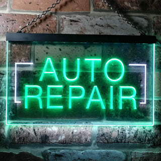 ADVPRO Auto Repair Illuminated Dual Color LED Neon Sign st6-i0428 - White & Green