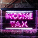 ADVPRO Income Tax Services Display Dual Color LED Neon Sign st6-i0430 - White & Purple