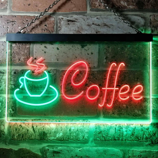 ADVPRO Coffee Shop Hot Cup Illuminated Dual Color LED Neon Sign st6-i0433 - Green & Red