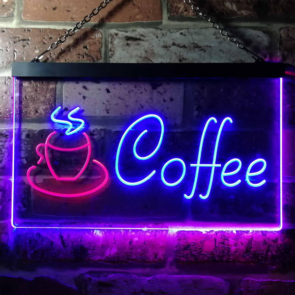 ADVPRO Coffee Shop Hot Cup Illuminated Dual Color LED Neon Sign st6-i0433 - Red & Blue
