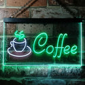 ADVPRO Coffee Shop Hot Cup Illuminated Dual Color LED Neon Sign st6-i0433 - White & Green