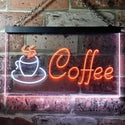 ADVPRO Coffee Shop Hot Cup Illuminated Dual Color LED Neon Sign st6-i0433 - White & Orange