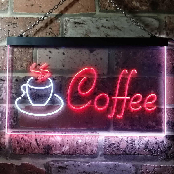 ADVPRO Coffee Shop Hot Cup Illuminated Dual Color LED Neon Sign st6-i0433 - White & Red