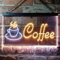 ADVPRO Coffee Shop Hot Cup Illuminated Dual Color LED Neon Sign st6-i0433 - White & Yellow