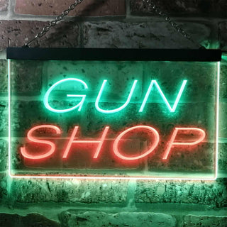 ADVPRO Gun Shop Illuminated Dual Color LED Neon Sign st6-i0441 - Green & Red