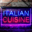 ADVPRO Italian Cuisine Illuminated Dual Color LED Neon Sign st6-i0443 - Blue & Red