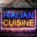 ADVPRO Italian Cuisine Illuminated Dual Color LED Neon Sign st6-i0443 - Blue & Yellow