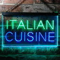 ADVPRO Italian Cuisine Illuminated Dual Color LED Neon Sign st6-i0443 - Green & Blue