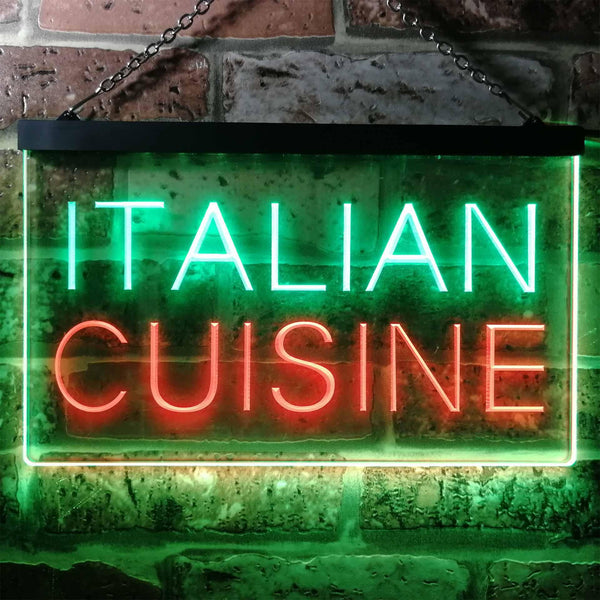 ADVPRO Italian Cuisine Illuminated Dual Color LED Neon Sign st6-i0443 - Green & Red