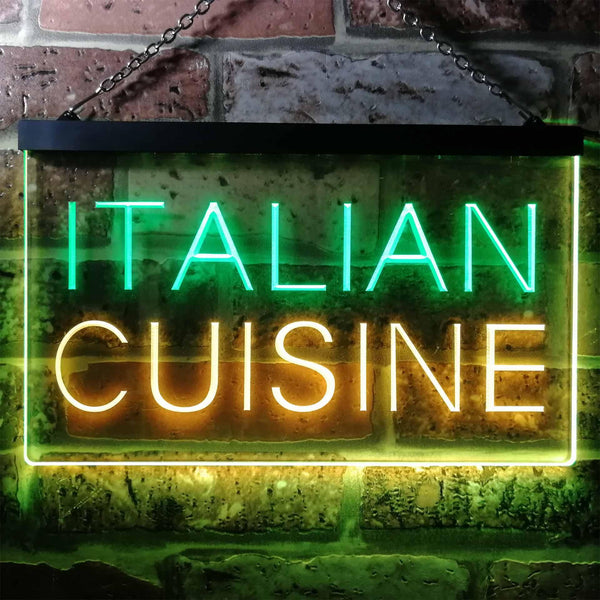 ADVPRO Italian Cuisine Illuminated Dual Color LED Neon Sign st6-i0443 - Green & Yellow