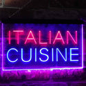 ADVPRO Italian Cuisine Illuminated Dual Color LED Neon Sign st6-i0443 - Red & Blue