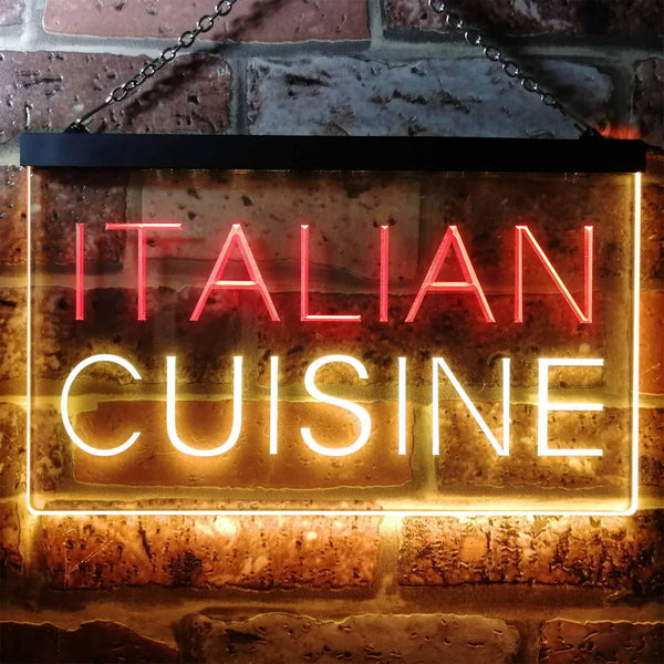 ADVPRO Italian Cuisine Illuminated Dual Color LED Neon Sign st6-i0443 - Red & Yellow