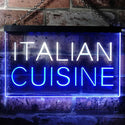 ADVPRO Italian Cuisine Illuminated Dual Color LED Neon Sign st6-i0443 - White & Blue