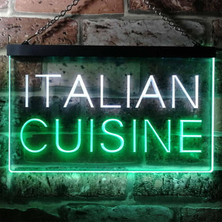 ADVPRO Italian Cuisine Illuminated Dual Color LED Neon Sign st6-i0443 - White & Green