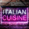 ADVPRO Italian Cuisine Illuminated Dual Color LED Neon Sign st6-i0443 - White & Purple