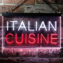 ADVPRO Italian Cuisine Illuminated Dual Color LED Neon Sign st6-i0443 - White & Red