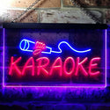 ADVPRO Karaoke Microphone Illuminated Dual Color LED Neon Sign st6-i0444 - Blue & Red
