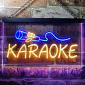 ADVPRO Karaoke Microphone Illuminated Dual Color LED Neon Sign st6-i0444 - Blue & Yellow