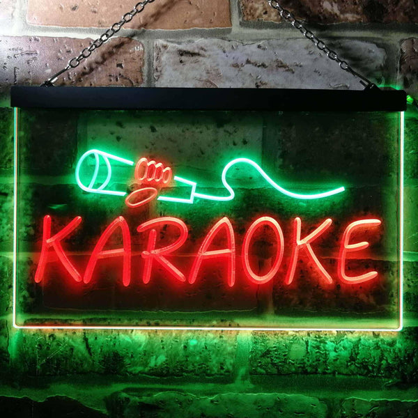 ADVPRO Karaoke Microphone Illuminated Dual Color LED Neon Sign st6-i0444 - Green & Red