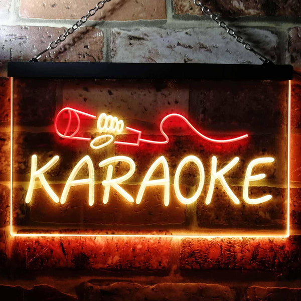 ADVPRO Karaoke Microphone Illuminated Dual Color LED Neon Sign st6-i0444 - Red & Yellow