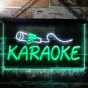 ADVPRO Karaoke Microphone Illuminated Dual Color LED Neon Sign st6-i0444 - White & Green