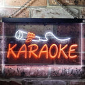 ADVPRO Karaoke Microphone Illuminated Dual Color LED Neon Sign st6-i0444 - White & Orange