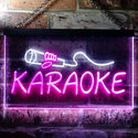 ADVPRO Karaoke Microphone Illuminated Dual Color LED Neon Sign st6-i0444 - White & Purple