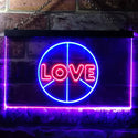 ADVPRO Love Peace Bedroom Decoration Dual Color LED Neon Sign st6-i0450 - Blue & Red