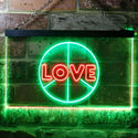 ADVPRO Love Peace Bedroom Decoration Dual Color LED Neon Sign st6-i0450 - Green & Red