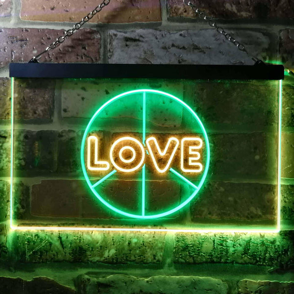 ADVPRO Love Peace Bedroom Decoration Dual Color LED Neon Sign st6-i0450 - Green & Yellow